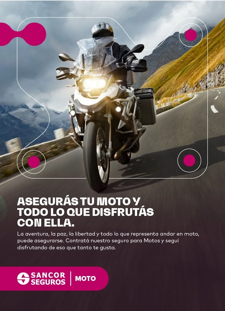 Sancor Seguros Moto: asegurás tu moto y todo lo que disfrutás con ella